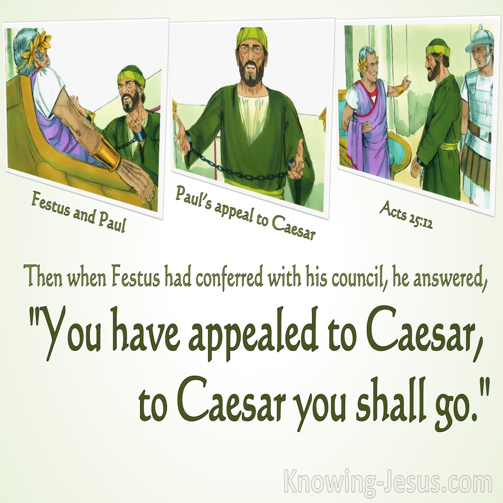 Acts 25:12 You Have Appealed To Caesar (green)